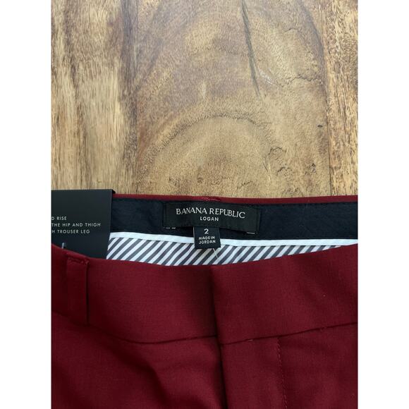 NWT Banana Republic Women's Red Italian Wool Classic Logan Trouser Pants Size 2 - Picture 7 of 7